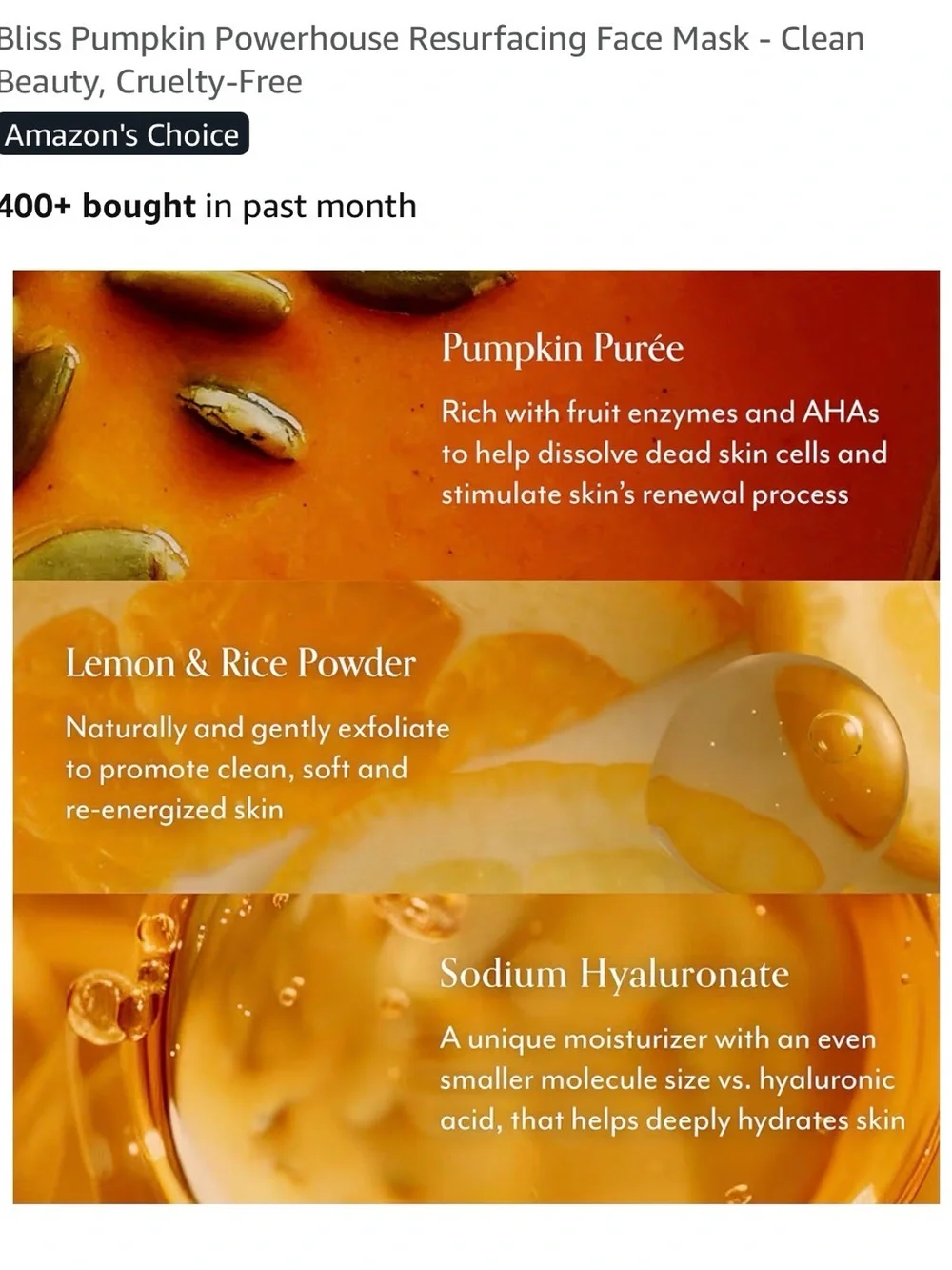 bliss Pumpkin Powerhouse Resurfacing & Exfoliating Mask — Orange